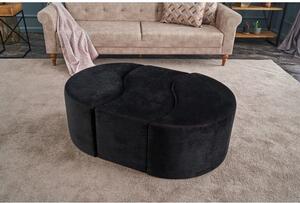 Atelier Del Sofa Tabure, Antracit Ružičasta, Alya Puf - Black