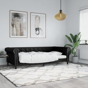 Dnevni krevet crni 90 x 200 cm od umjetne kože - Crna / 90 x 200 cm