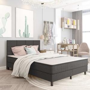 Krevet od tkanine s oprugama tamnosivi 140 x 200 cm - Siva / 140 x 200 cm