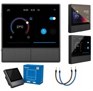 Zidni wifi prekidač i termostat lcd touch crni ewelink alexa google asistent