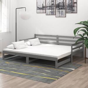 Dnevni ležaj na izvlačenje sivi od borovine 2 x (90 x 200) cm - Siva / N/A