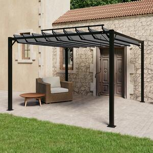 Sjenica s rešetkastim krovom 3x3 m antracit tkanina i aluminij - Antracitno siva / 3 x 3 m