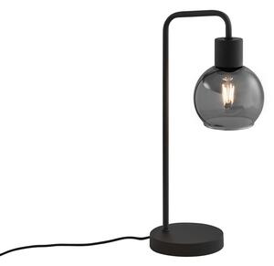 Art Deco stolna lampa crna sa dimnim staklom - Vidro