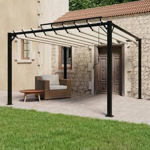 Sjenica s rešetkastim krovom 3 x 3 m krem tkanina i aluminij - Krema / 3 x 3 m