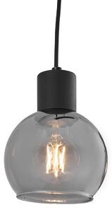 Art Deco viseća svjetiljka crna s dimnim staklom izdužena 4 svjetla - Vidro