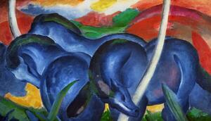 Marc, Franz - Reprodukcija umjetnosti Big blue horses, (40 x 22.5 cm)