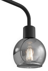 Art Deco podna lampa crna sa dimnim staklom - Vidro