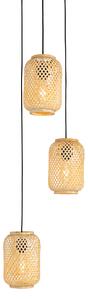Orijentalna viseća lampa od bambusa 3 svjetla - Yvonne