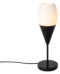 Moderna stolna lampa crna sa opalnim staklom - Drop