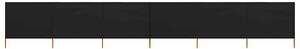 Vjetrobran sa 6 panela od tkanine 800 x 80 cm crni - Crna / 800 x 80 cm