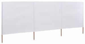 Vjetrobran s 3 panela od tkanine 400 x 120 cm bijeli - Bijela / 400 x 120 cm