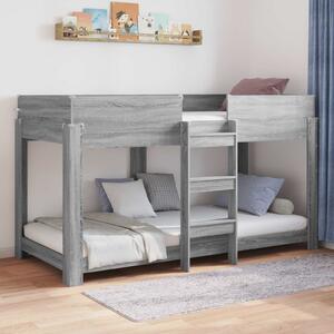Krevet na kat za djecu Siva Sonoma 80 x 200 cm - Siva / 80 x 200 cm