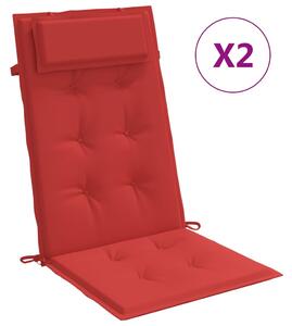 VidaXL Jastuci za stolicu s visokim naslonom 2 kom crveni od tkanine