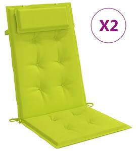 VidaXL Jastuci za stolicu s visokim naslonom 2 kom zeleni od tkanine