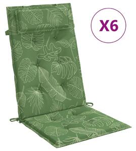 VidaXL Jastuci za visoku stolicu 6 kom uzorak lišća od tkanine Oxford