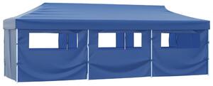 Sklopivi šator za zabave s 8 bočnih zidova 870x291x315 cm plavi - Plava / N/A