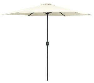 Vrtni suncobran s aluminijskim stupom 270x246 cm pijesak bijeli - Bijela / N/A