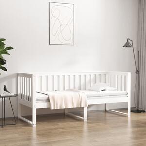 Dnevni krevet bez madraca bijeli 75x190 cm od masivne borovine - Bijela / 75 x 190 cm