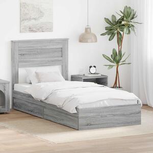 Krevet s od storage Siva Sonoma 90 x 200 cm Konstruirano drvo - Siva / 90 x 200 cm