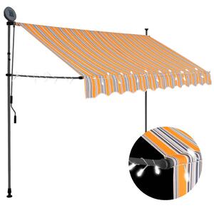 Tenda na ručno uvlačenje s LED svjetlima 250 cm žuto-plava - Šarena / N/A