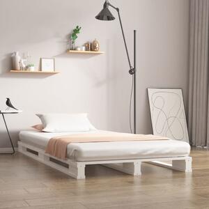 Krevet od paleta bijeli 75x190 cm od masivne borovine mali - Bijela / 75 x 190 cm