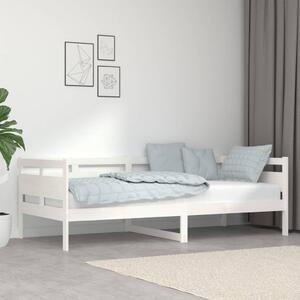 Dnevni ležaj bijeli od masivne borovine 90 x 200 cm - Bijela / 90 x 200 cm