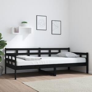 Dnevni ležaj od masivne borovine crni 90 x 200 cm - Crna / 90 x 200 cm