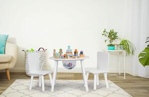 Okrugli dječji stol s praktičnim prostorom za odlaganje i stolicama