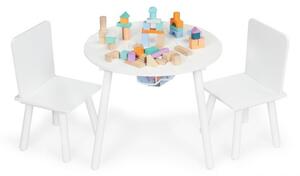Okrugli dječji stol s praktičnim prostorom za odlaganje i stolicama