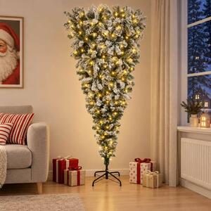 Obrnuto umjetno božićno drvce s granama 150 cm 150 LED lampica - 150 cm s LED svjetlima