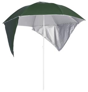 Suncobran za plažu s bočnim stijenkama zeleni 215 cm - Zelena / N/A