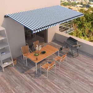 Tenda na ručno uvlačenje 600 x 350 cm plavo-bijela - Plava / 600 x 350 cm