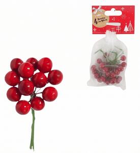 Božićni ukras na žici BERRIES 9 cm, crvena