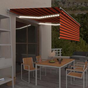 Tenda na ručno uvlačenje s roletom LED 4 x 3 m narančasto-smeđa - Šarena / 4 x 3 m