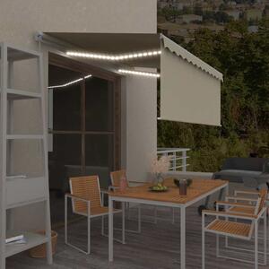 Tenda na ručno uvlačenje s roletom i LED svjetlima 3x2,5 m krem - Krema / 3 x 2.5 m