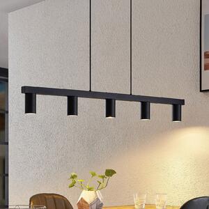 Lindby viseća lampa Baliko, crna, 116 cm, 5 žarulja, GU10, prigušiva, Crno, Dnevni boravak/blagovaonica, Metal