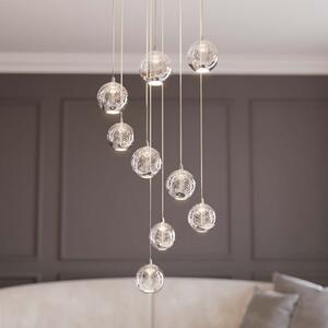 Lucande LED viseća lampa Hayley, Ø 40 cm, 9 žarulja, krom, staklo
