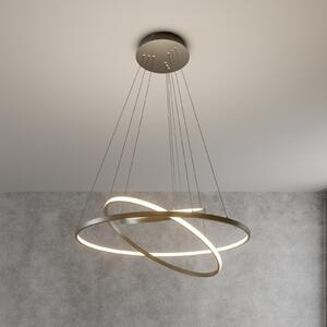 Lucande LED viseća svjetiljka Ezana, nikal, metal, Ø 80 cm, prigušiva, Sivo, Dnevni boravak/blagovaonica, Metal