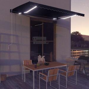 Tenda na ručno uvlačenje s LED svjetlima 450 x 300 cm antracit - Antracitno siva / 450 x 300 cm