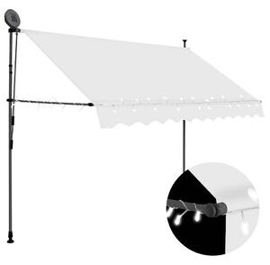 Tenda na ručno uvlačenje s LED svjetlima 250 cm krem - Krema / N/A