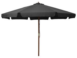 Vrtni suncobran s drvenom šipkom 330 cm antracit - Antracitno siva / N/A
