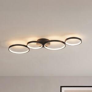 Lindby LED stropna svjetiljka Evengeline, crna, aluminij, 88 cm, Crno, Dnevni boravak/blagovaonica, Metal