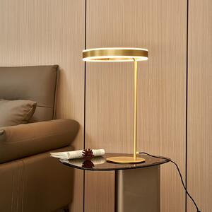 Lucande LED stolna lampa Yekta, u boji mesinga, 59 cm, prigušiva, prigušiva, Zlato / mjed, Dnevni boravak/blagovaonica, Metal