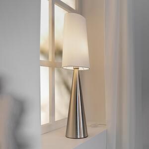 Conus stolna lampa s prljavo bijelim sjenilom, nikal
