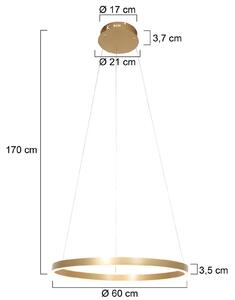 Ringlux LED viseća svjetiljka, Ø 60 cm, 2 žarulje, zlatna