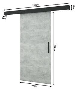Zondo Klizna vrata Louis I (beton + crna mat + crna mat). 1043540