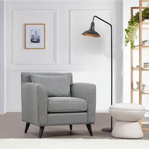 Atelier Del Sofa Fotelja, Crno Bijela, Nordic Armchair - Patterned