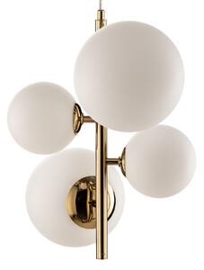 ALDEX Dione viseća lampa, za četiri žarulje, zlatna, prigušiva, Zlato / mjed, Dnevni boravak/blagovaonica, Staklo