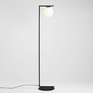 Podna lampa Zac sa sfernim sjenilom, crna