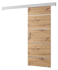 Zondo.hr Klizna vrata 90 cm Sharlene IV (hrast artisan + bijela mat + srebrna). Akcija -22%. 1043735